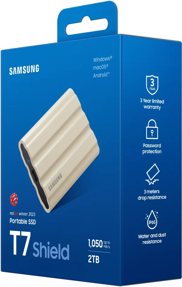 Samsung Portable SSD T7 Shield 2TB Beige